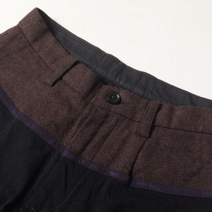 スラックス ドッキング ウール リブパンツ