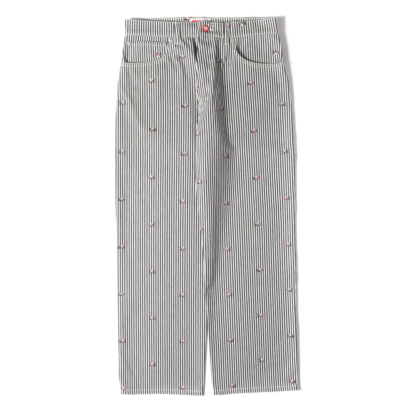 23SS × NIGO デジタルローズ柄 ヒッコリーストライプ パンツ (KENZO Pixel striped denim workwear pants FD55DP40266J1)