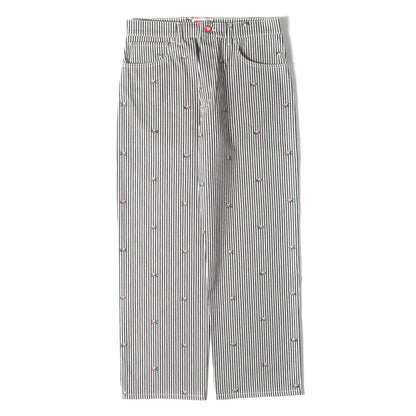 23SS × NIGO デジタルローズ柄 ヒッコリーストライプ パンツ (KENZO Pixel striped denim workwear pants FD55DP40266J1)