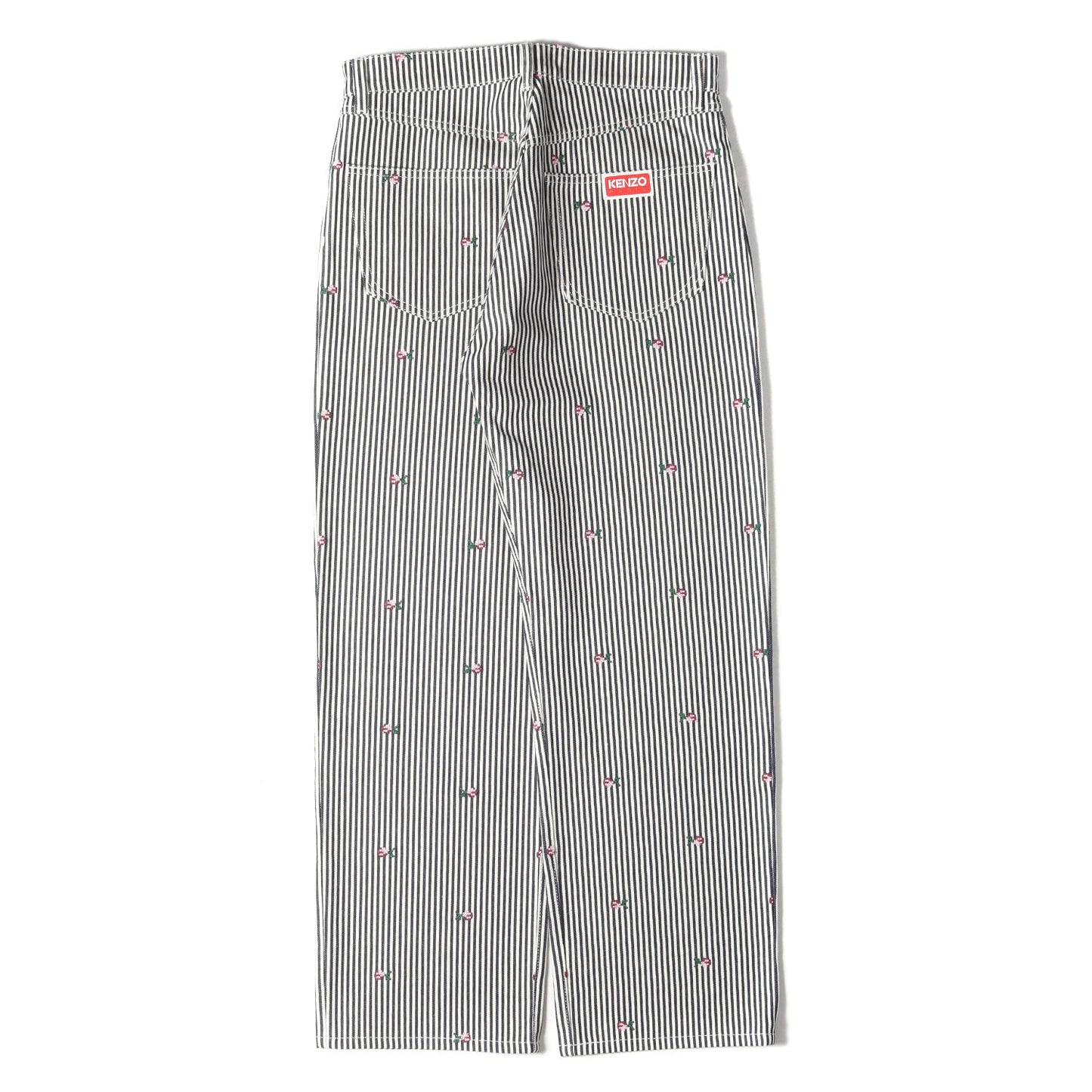 23SS × NIGO デジタルローズ柄 ヒッコリーストライプ パンツ (KENZO Pixel striped denim workwear pants FD55DP40266J1)