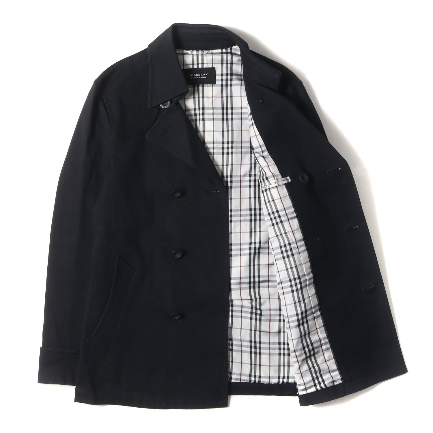 BURBERRY BLACK LABEL 黒 ピーコート BURBERRY BLACK LABEL