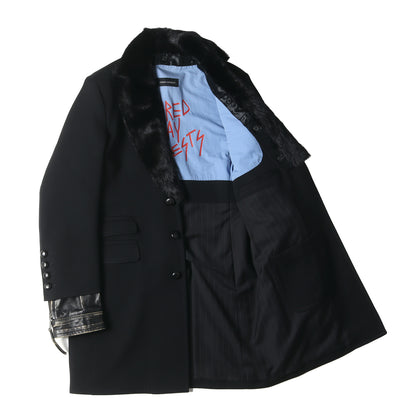 05AW ウィーズルファー ライダーススリーブ ドッキング ウール 3B チェスター コート (71 A028 98877)