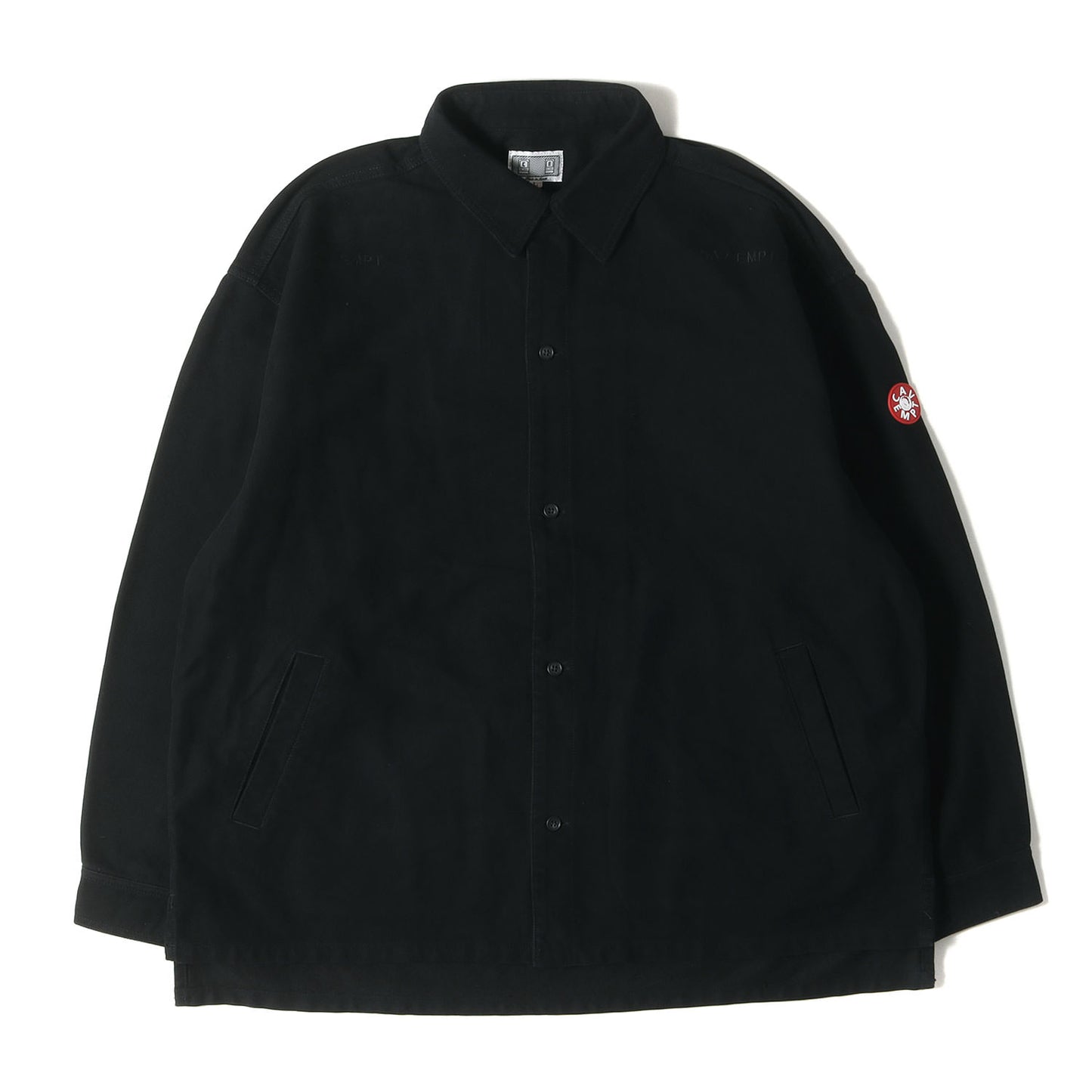 24AW バイオウォッシュ加工 CAV EMPT 刺繍 ワイドシルエット 長物 シャツ (WELT POCKETS BIG SHIRT CES26SH06)