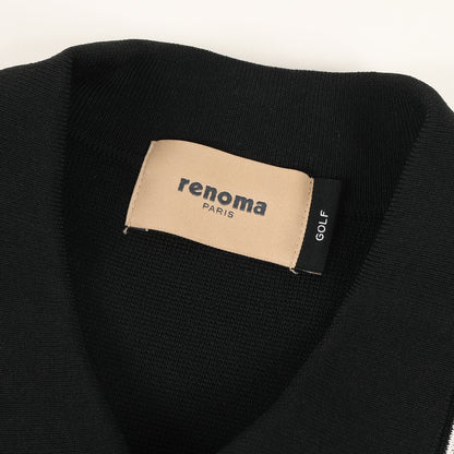 ワンポイント ロゴ 刺繍 マルチストライプ レーヨンナイロン ニット 半袖 シャツ / GOLF