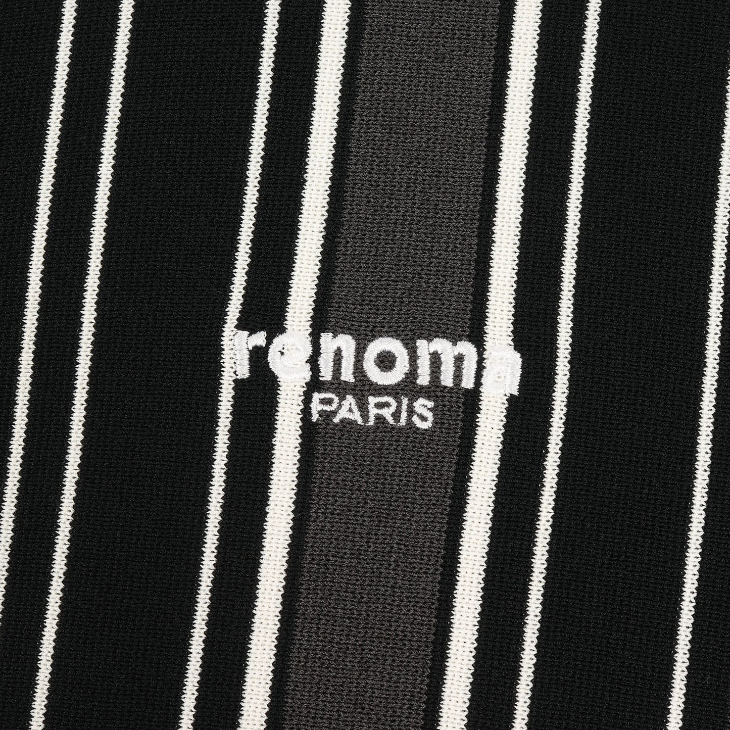 ワンポイント ロゴ 刺繍 マルチストライプ レーヨンナイロン ニット 半袖 シャツ / GOLF