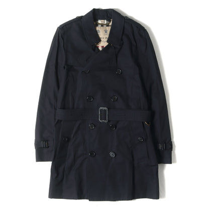 裏地 メガチェック コットンギャバ ミディアム トレンチ コート (THE KENSINGTON) / MADE IN ENGLAND
