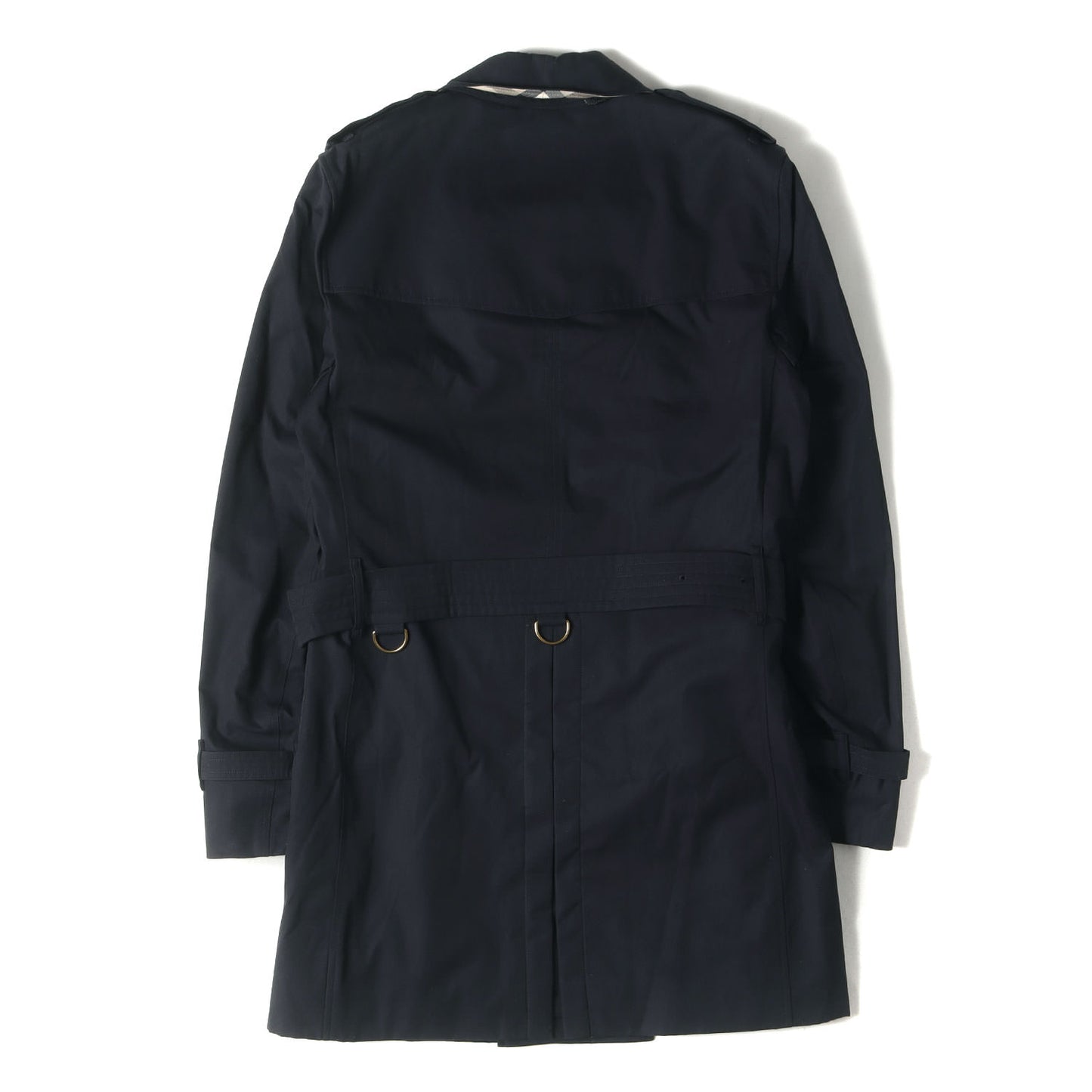 裏地 メガチェック コットンギャバ ミディアム トレンチ コート (THE KENSINGTON) / MADE IN ENGLAND