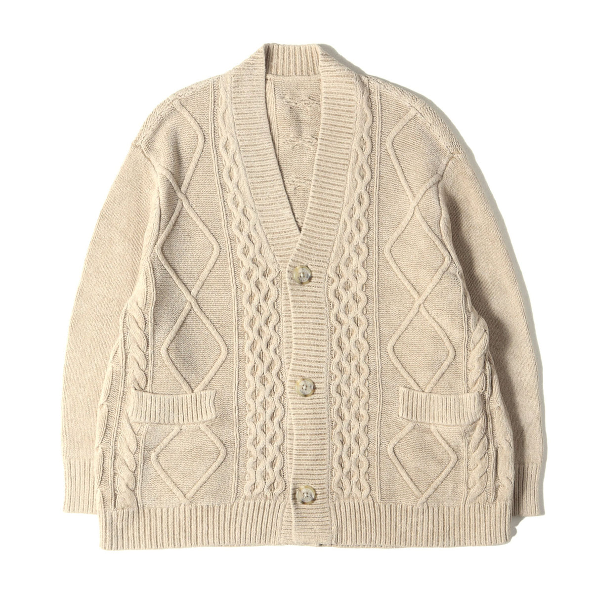 レーヨンナイロン ケーブル ニット カーディガン (Cable Knit Cardigan ABYTS-006)