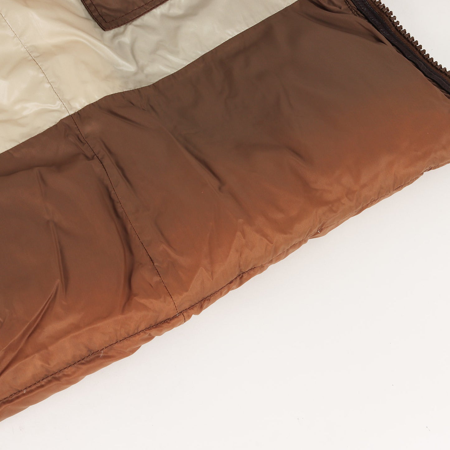 取り外し可能フード バイカラー レザー パイピング ダウンジャケット (42346/50/68959)