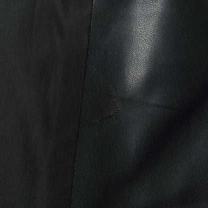 × LEGGIUNO シンセティックレザー コンビ バンドカラーシャツ