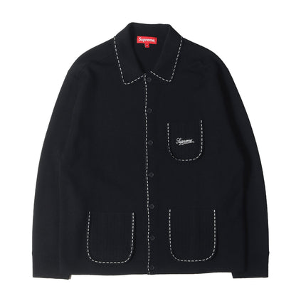 22AW コントラストステッチ ニット 長袖 シャツ (Contrast Stitch Button up)
