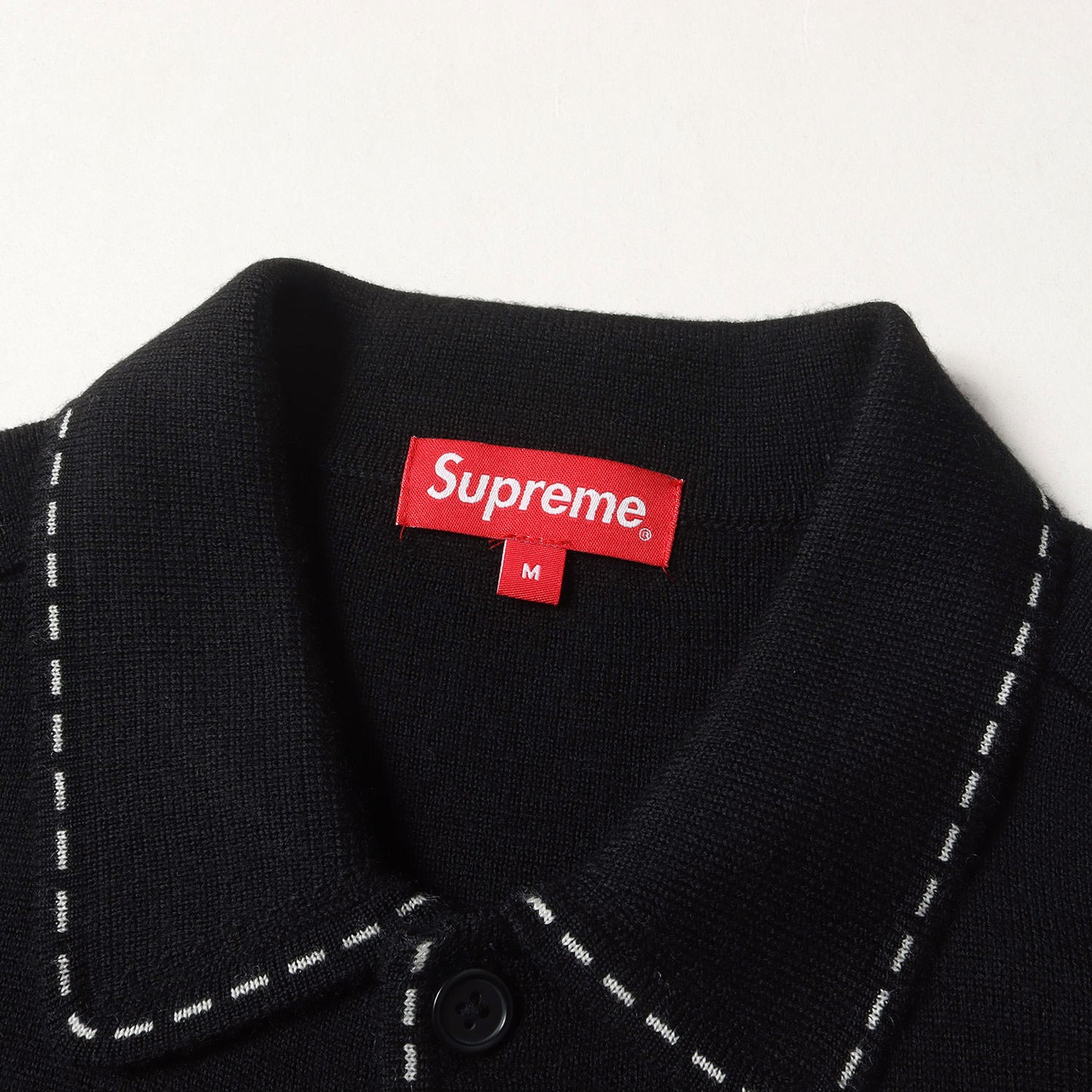 22AW コントラストステッチ ニット 長袖 シャツ (Contrast Stitch Button up)
