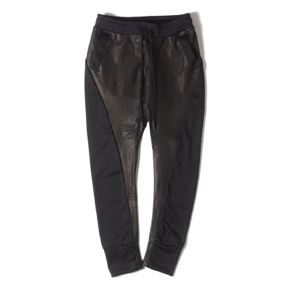レザーコンビ 立体裁断 ジャージ トラックパンツ(LEATHER JERSEY PANTS)
