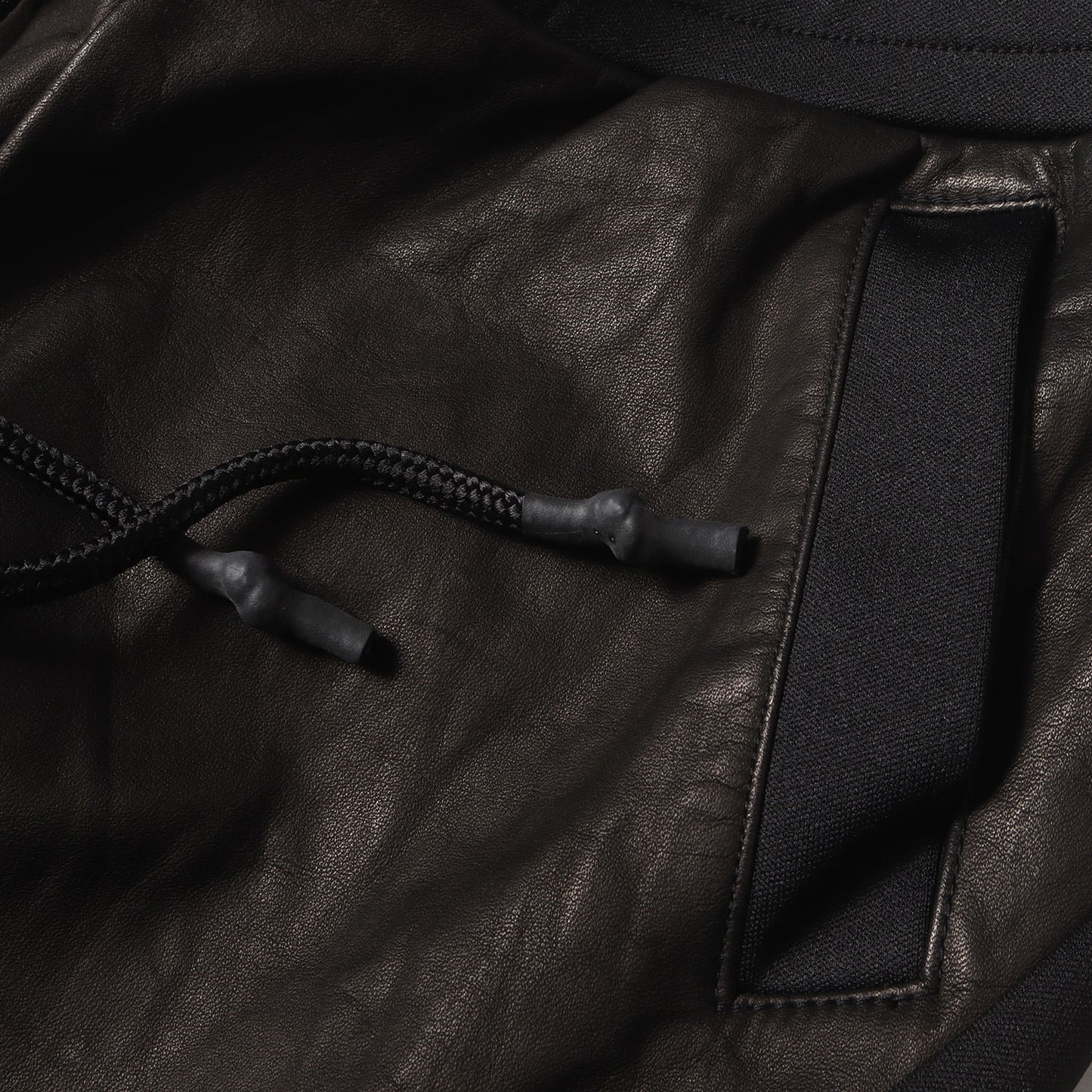 レザーコンビ 立体裁断 ジャージ トラックパンツ(LEATHER JERSEY PANTS)