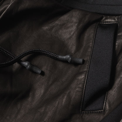 レザーコンビ 立体裁断 ジャージ トラックパンツ(LEATHER JERSEY PANTS)