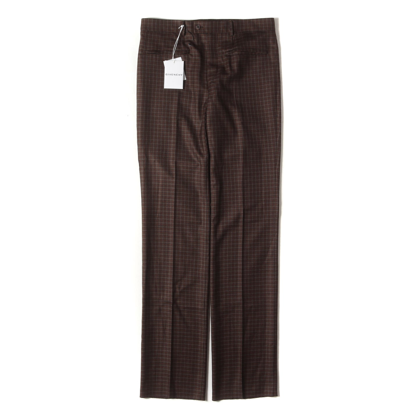 チェック ストレート ウール スラックス パンツ (BM50NF138J)