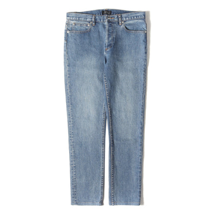 ユーズド加工 プチスタンダード ストレッチ デニムパンツ (PETIT NEW STANDARD) / ボタンフライ