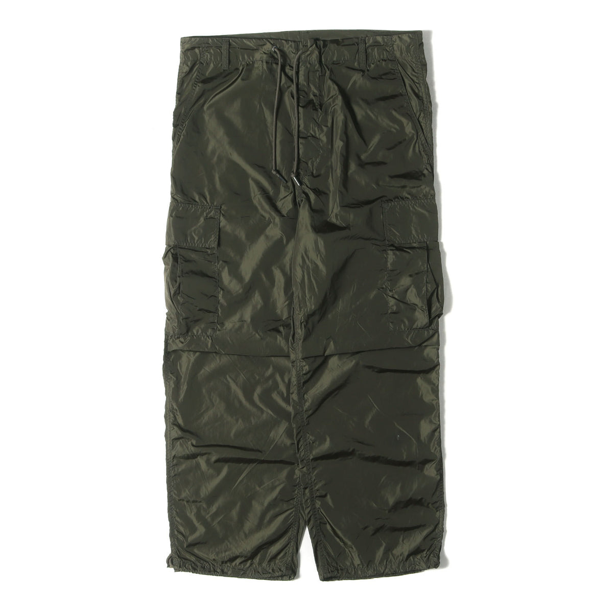 23SS ナイロンタフタ ワイド ミリタリー カーゴパンツ(OLMETEX CRUNCHY CARGO PANTS)