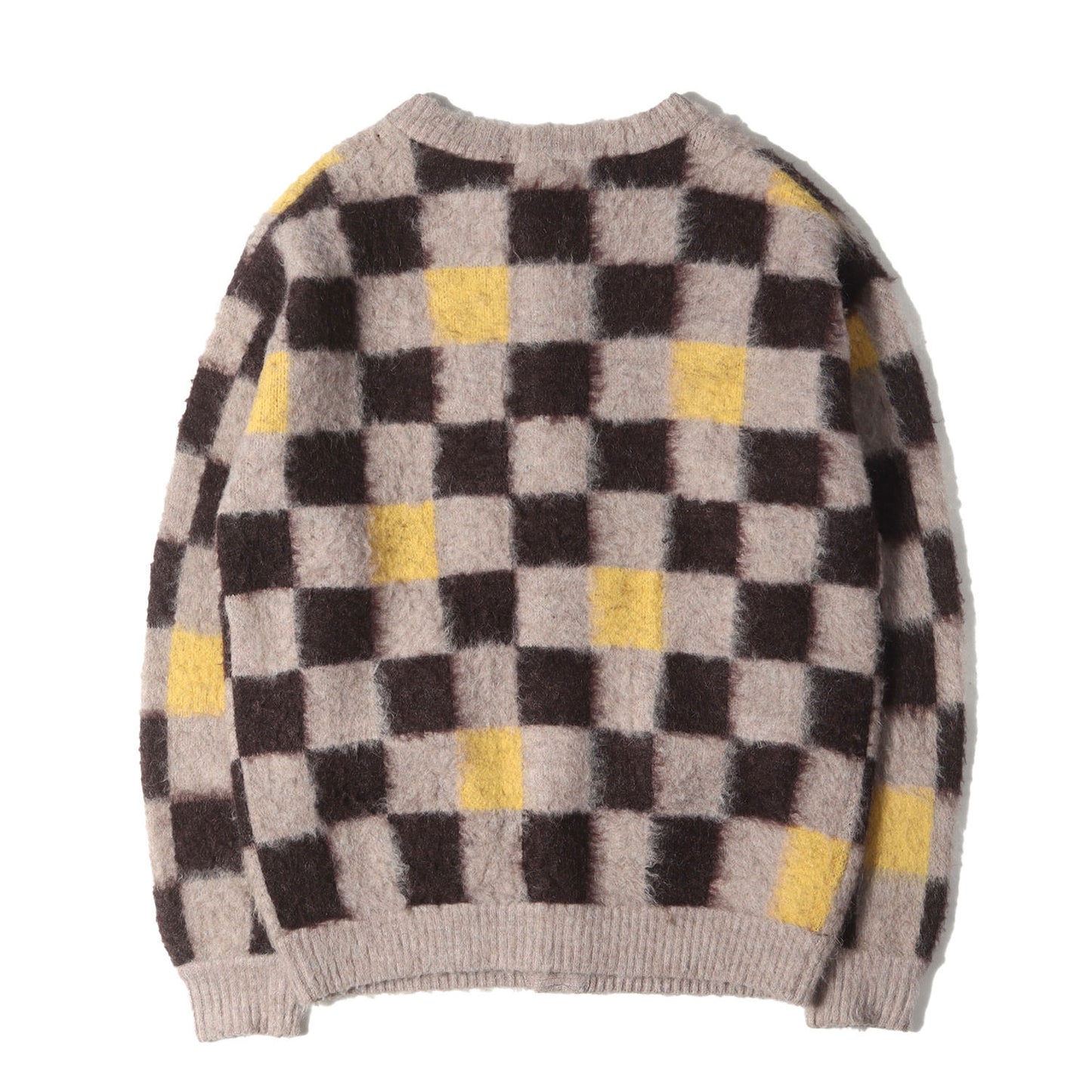 JOURNAL STANDARD 別注 ブロックチェック ストレッチ ニット カーディガン (CREW NECK CARDIGAN FZ3224)