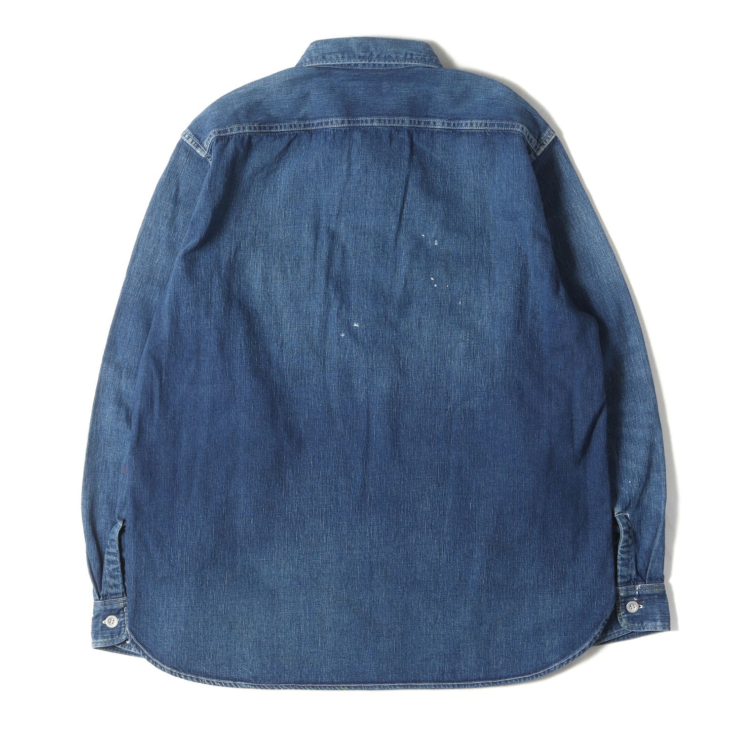 24AW ヴィンテージ加工 ハーフジップ プルオーバー デニムシャツ (4020700079)