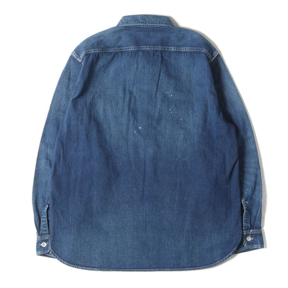 24AW ヴィンテージ加工 ハーフジップ プルオーバー デニムシャツ (4020700079)
