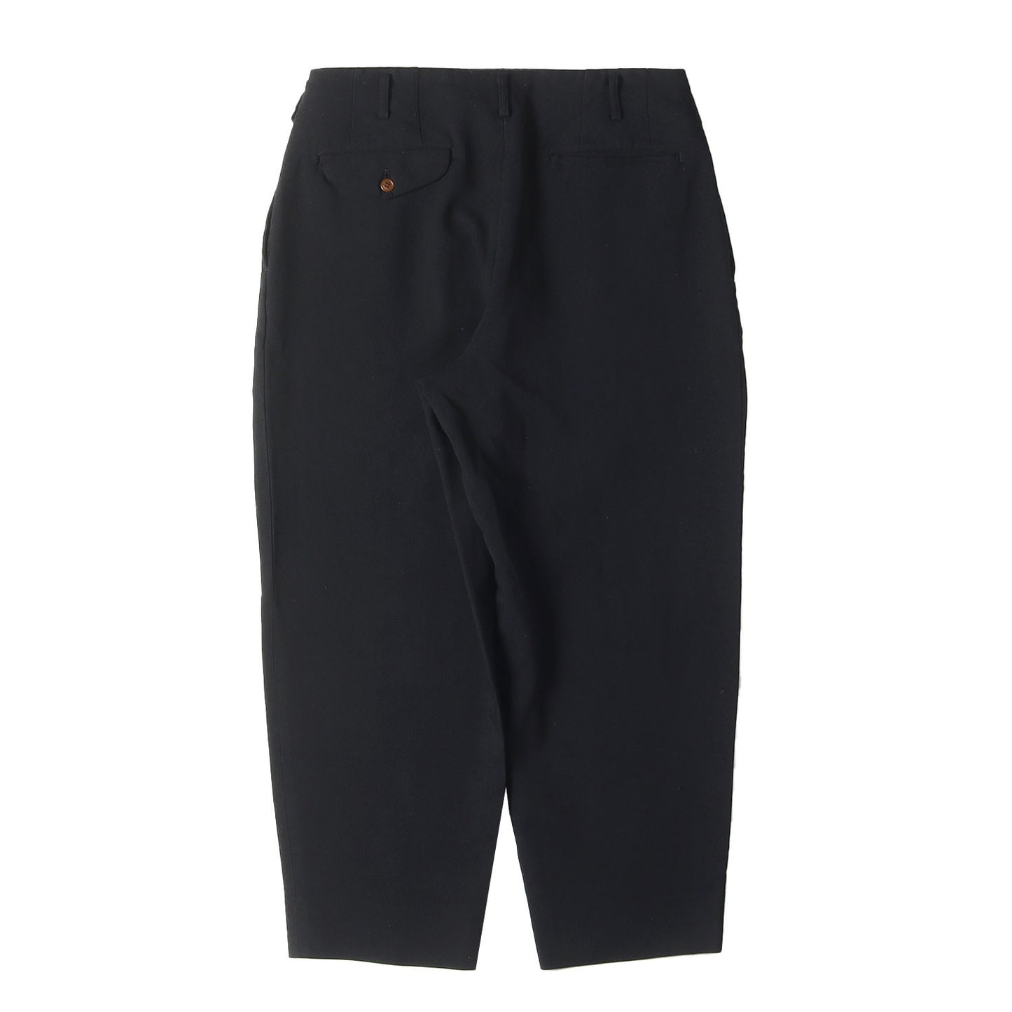 ツータック ワイド テーパード 製品染 ポリ 縮絨 スラックス パンツ (PR-P076)