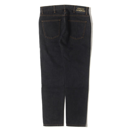 エンブロイダリー ウォッシュ加工 スリム デニムパンツ (408637 XDAP2)