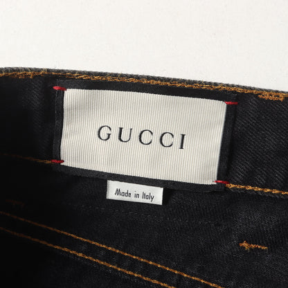 エンブロイダリー ウォッシュ加工 スリム デニムパンツ (408637 XDAP2)