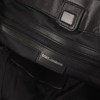 ロゴプレート付き レザー トートバッグ