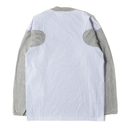 20SS ストライプ シャツ ドッキング 変型 ニット (fully fashioned knit gauge 14 shirt fabric docking S28502)