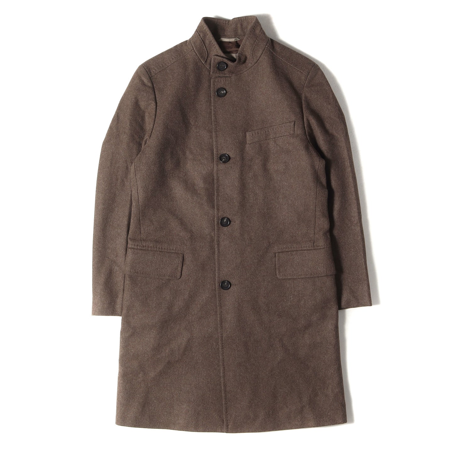 スタンドカラー ウールナイロン ロング コート