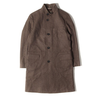 スタンドカラー ウールナイロン ロング コート