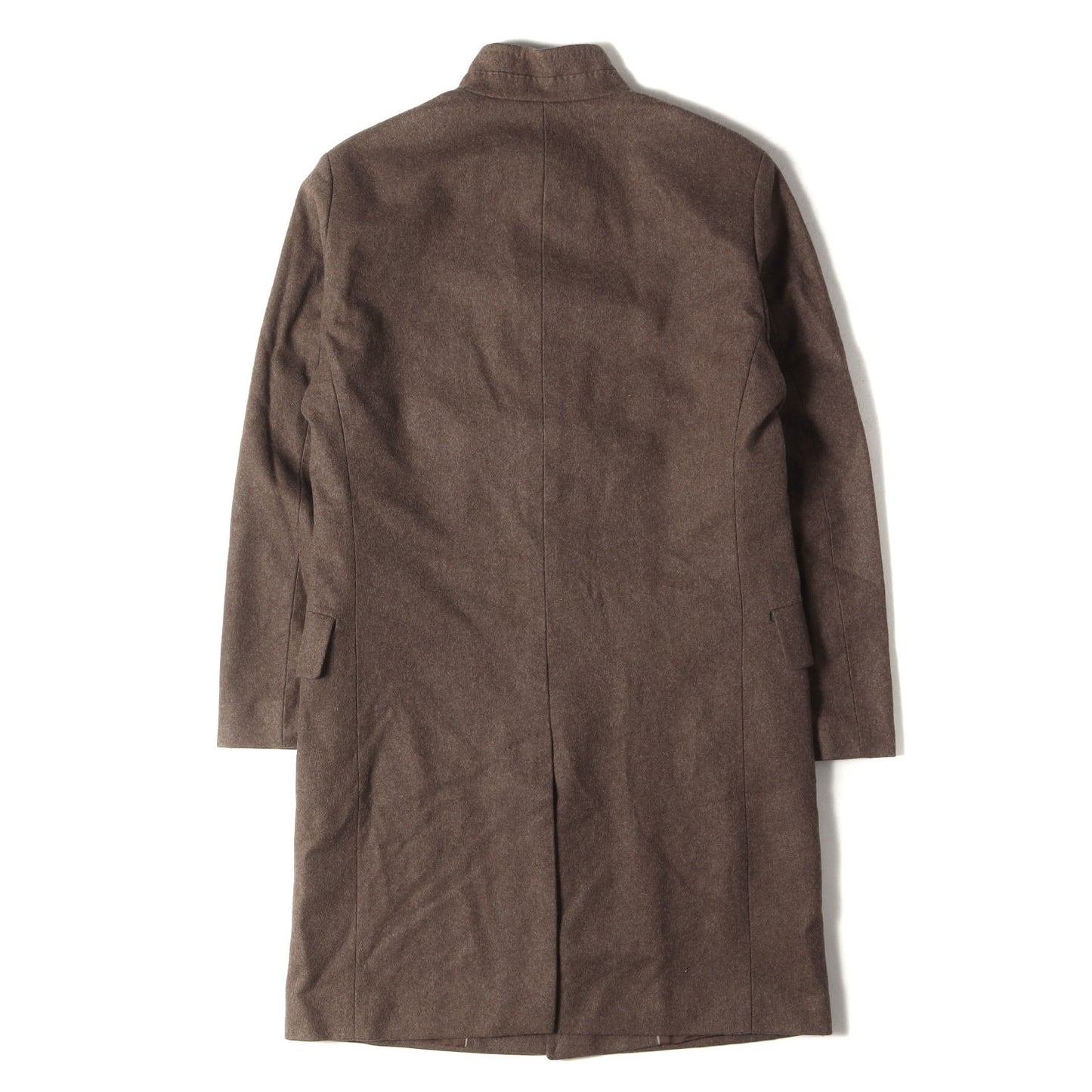 スタンドカラー ウールナイロン ロング コート