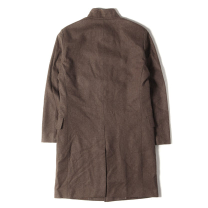 スタンドカラー ウールナイロン ロング コート