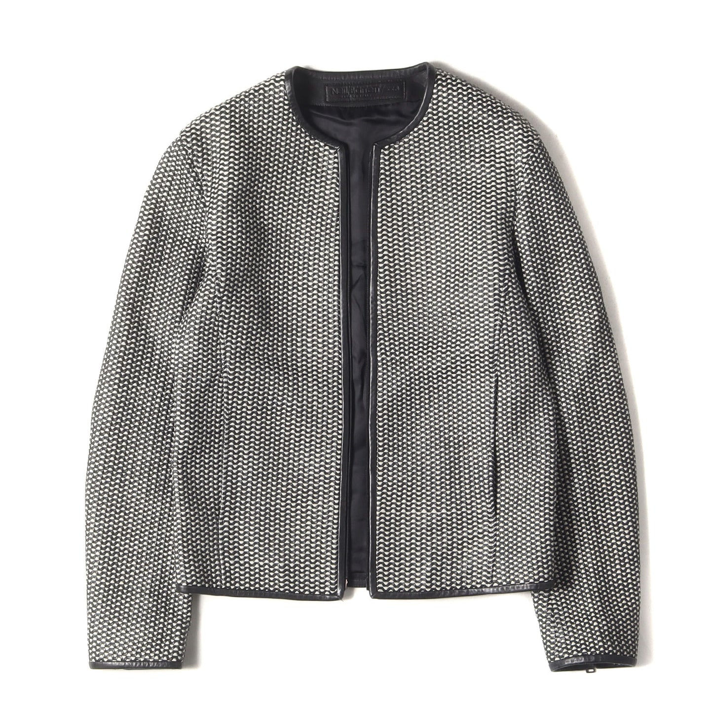 ウーブンレザー ノーカラー ジャケット(SLIM FIT)
