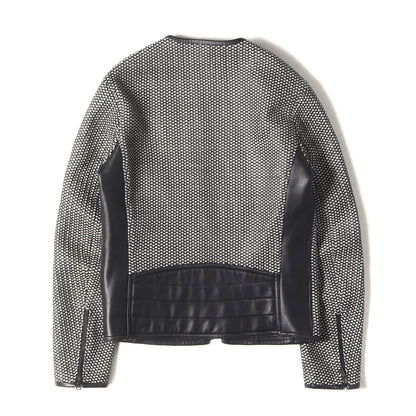 ウーブンレザー ノーカラー ジャケット(SLIM FIT)