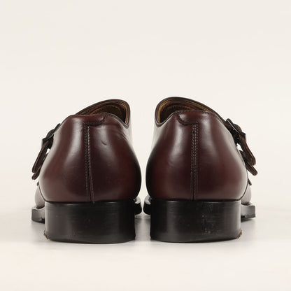 ダブルモンクストラップ ストレートチップ レザー シューズ