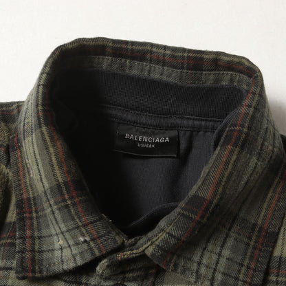 24AW グラフィックTシャツ レイヤード オーバーサイズ チェック ネルシャツ(L/S Paris Liberty Layered Shirt XC24 794656 TQM20 2880)