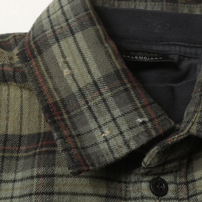 24AW グラフィックTシャツ レイヤード オーバーサイズ チェック ネルシャツ(L/S Paris Liberty Layered Shirt XC24 794656 TQM20 2880)