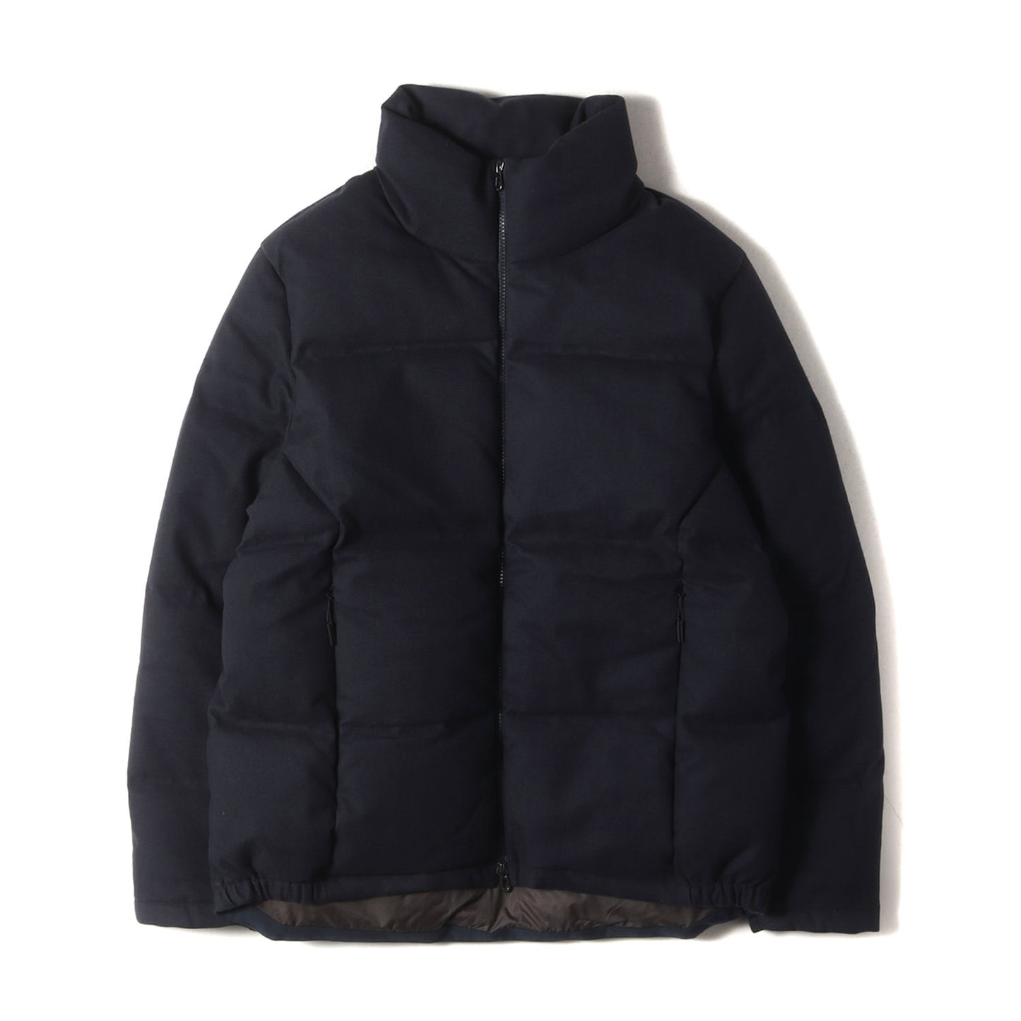 24AW ハイライズ スタンドカラー カシミヤ混コットン ヘリンボーン ダウンジャケット (TRIBECA DOWN JACKET OP037 TN480) / MADE IN ITALY