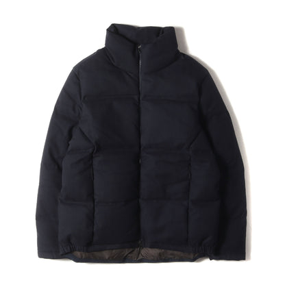 24AW ハイライズ スタンドカラー カシミヤ混コットン ヘリンボーン ダウンジャケット (TRIBECA DOWN JACKET OP037 TN480) / MADE IN ITALY