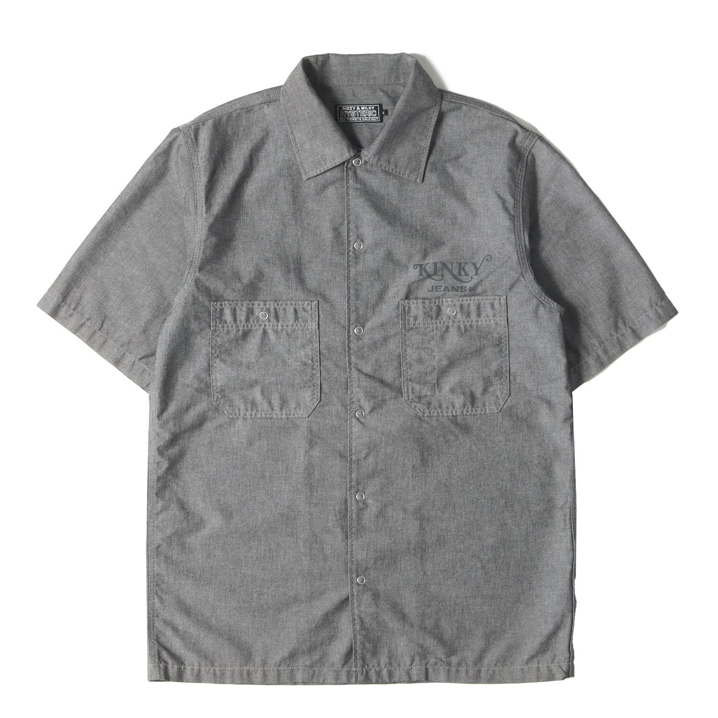 23SS KINKY JEANS ロゴ エンジニア シャンブレー 半袖シャツ (02232AH04)