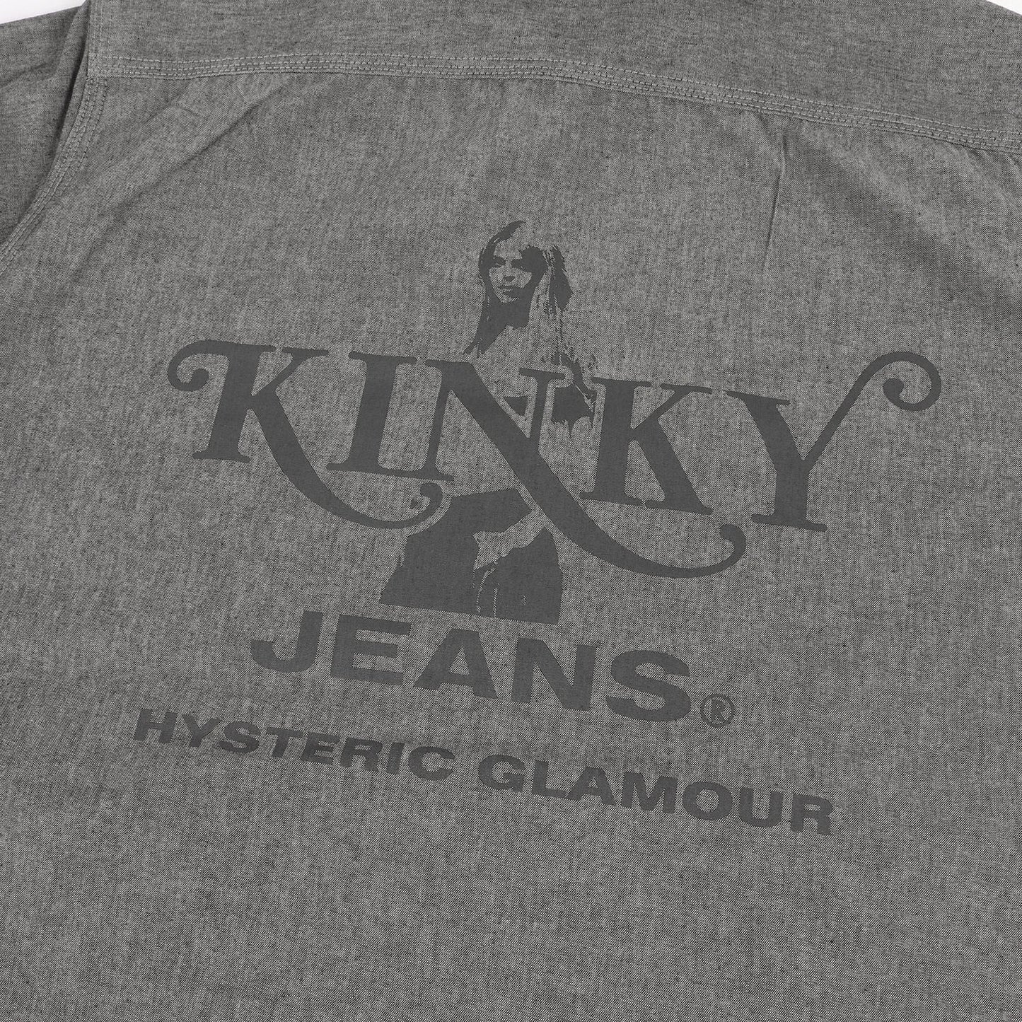 23SS KINKY JEANS ロゴ エンジニア シャンブレー 半袖シャツ (02232AH04)