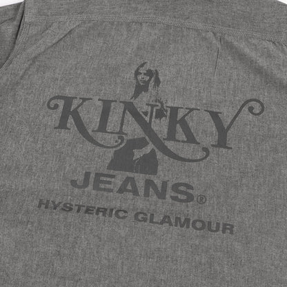 23SS KINKY JEANS ロゴ エンジニア シャンブレー 半袖シャツ (02232AH04)