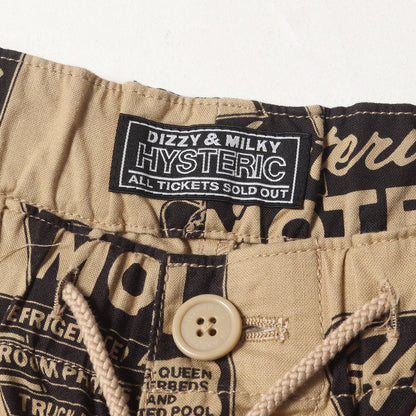 24SS HYSTERIC MOTEL柄 イージー ワイド パンツ (02241AP12) / ジッパーフライ