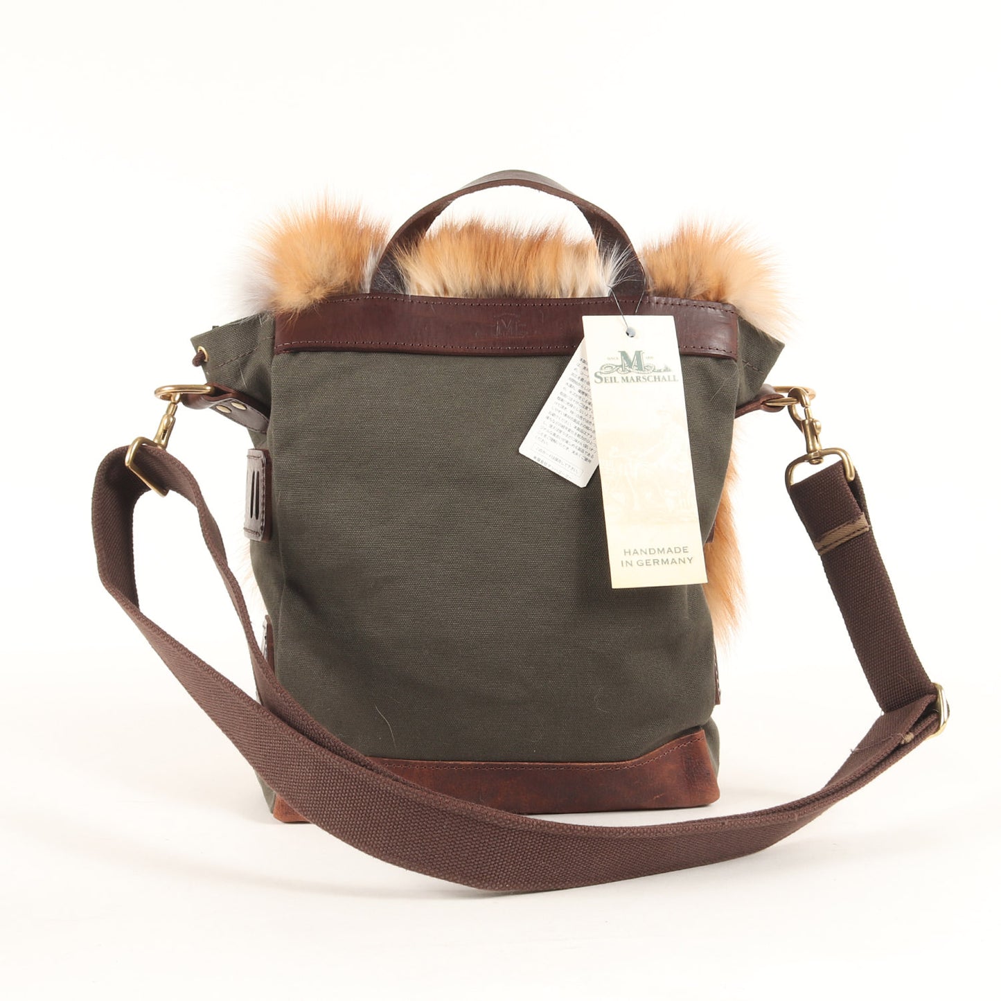 23AW フォックスファー フラップ キャンバス ショルダーバッグ (MINI-REPORTER With Real Fox SMFX029)
