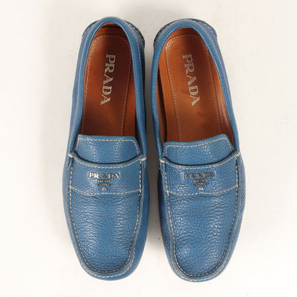 ロゴプレート付き レザー ドライビングシューズ