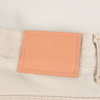 クラッシュ加工 ワイド デニム パンツ (2022 Split White) / ジッパーフライ