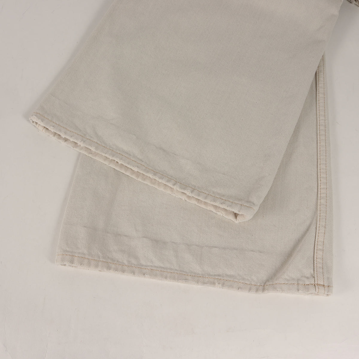 クラッシュ加工 ワイド デニム パンツ (2022 Split White) / ジッパーフライ