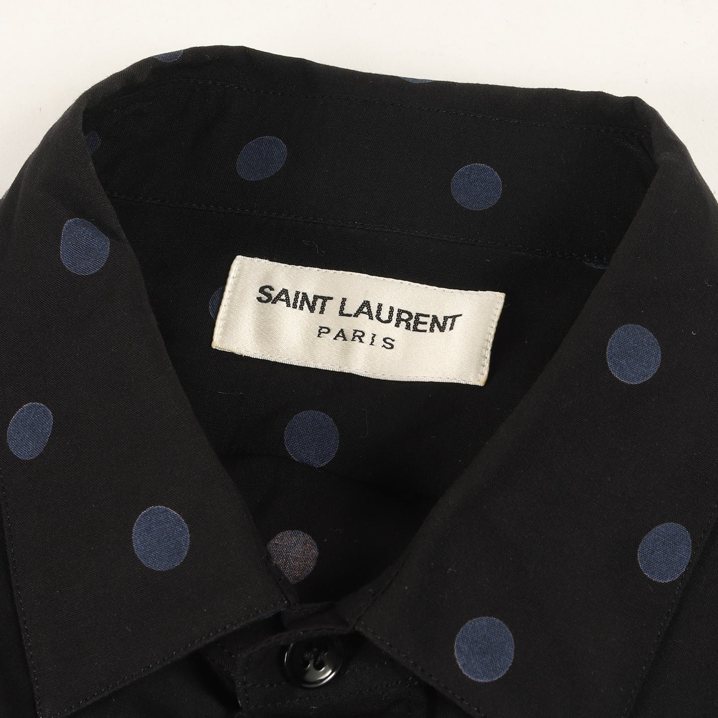 ポルカドット レーヨン ドレス シャツ (376919 Y324P)